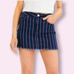 American Eagle Super Stretch Hi-Rise Striped Denim Mini